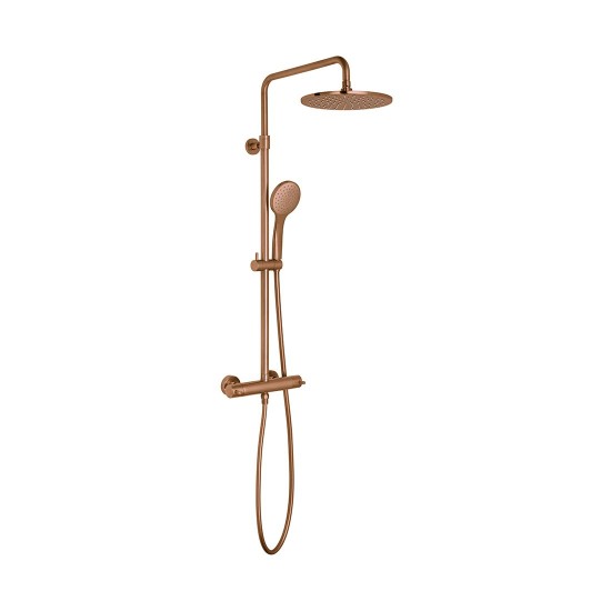 Vado, Θερμοστατική Στήλη 2 Εξόδων,  Brushed Bronze PVD
