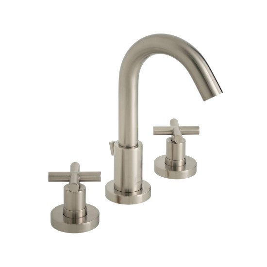 Vado Elements, Μπαταρία Νιπτήρος 3ων Οπών, με Βαλβίδα Pop-Up, Brushed Nickel PVD