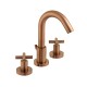 Vado Elements, Μπαταρία Νιπτήρος 3ων Οπών, με Βαλβίδα Pop-Up, Brushed Bronze PVD