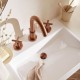Vado Elements, Μπαταρία Νιπτήρος 3ων Οπών, με Βαλβίδα Pop-Up, Brushed Bronze PVD