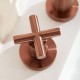Vado Elements, Μπαταρία Νιπτήρος 3ων Οπών, με Βαλβίδα Pop-Up, Brushed Bronze PVD