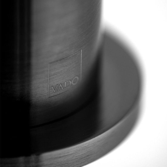 Vado Knurled Accents, Origins Slimline Mono, Μπαταρία Νιπτήρος Ελεύθερης Τοποθέτησης, Brushed Black 