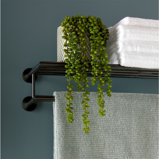 Vado Spa, Πετσετοθήκη με Πετσετοκρεμάστρα 60cm, Brushed Black PVD