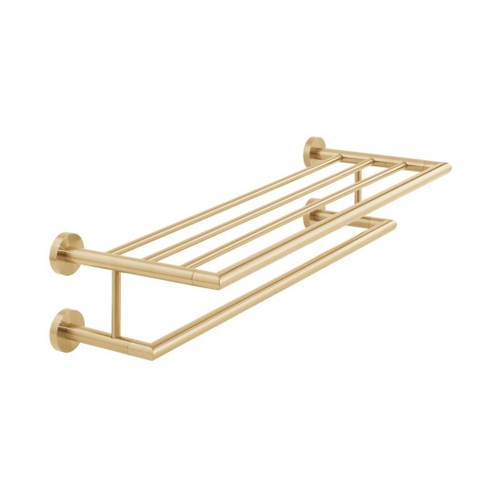 Vado Spa, Πετσετοθήκη με Πετσετοκρεμάστρα 60cm, Brushed Gold PVD