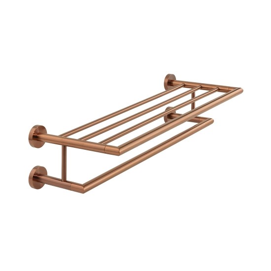 Vado Spa, Πετσετοθήκη με Πετσετοκρεμάστρα 60cm, Brushed Bronze PVD