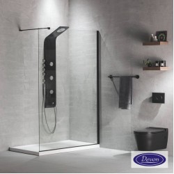 Devon Iwis Walk-In 47-49 H.200 Clean-Glass Black Matt