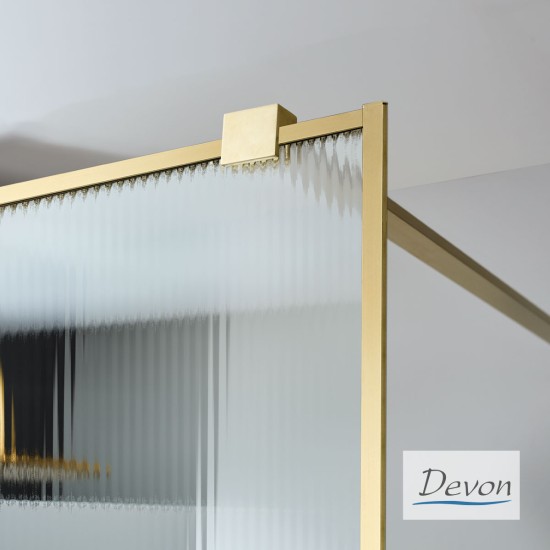 DEVON IWIS WALK-IN 67-69 εκ. H.200 FLUTED CLEAN PVD AISI304 GOLD BRUSHED