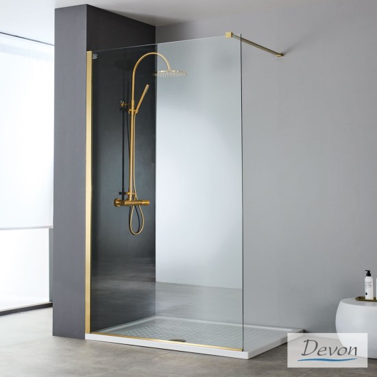 Devon Iwis Walk-In 86-88 H.220 Clean PVD Aisi304 Gold Brushed