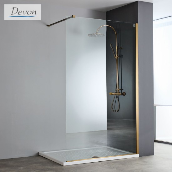 Devon Iwis Walk-In 86-88 H.220 Clean PVD Aisi304 Bronze Brushed