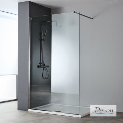 Devon Iwis Walk-In 86-88 H.220 Clean PVD Aisi304 Black Brushed