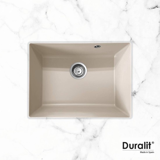 Duralit Νεροχύτης Βαρέου Τύπου Υποκαθήμενος 60X50cm, Beige