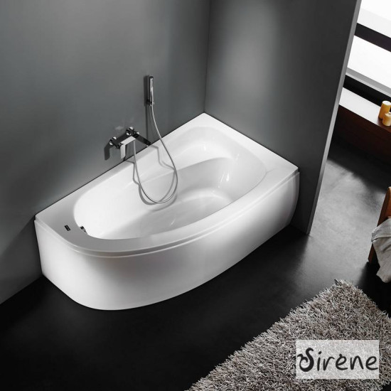 Sirene Marina 160x90cm, Ασσύμμετρη Μπανιέρα Δεξιά, Λευκή Sirene Marina 160x90cm, Ασσύμμετρη Μπανιέρα Δεξιά, Λευκή