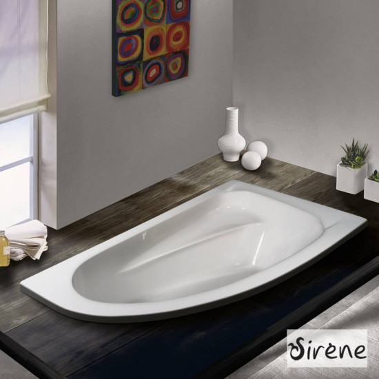 Sirene Marina 160x90cm, Ασσύμμετρη Μπανιέρα Δεξιά, Λευκή Sirene Marina 160x90cm, Ασσύμμετρη Μπανιέρα Δεξιά, Λευκή