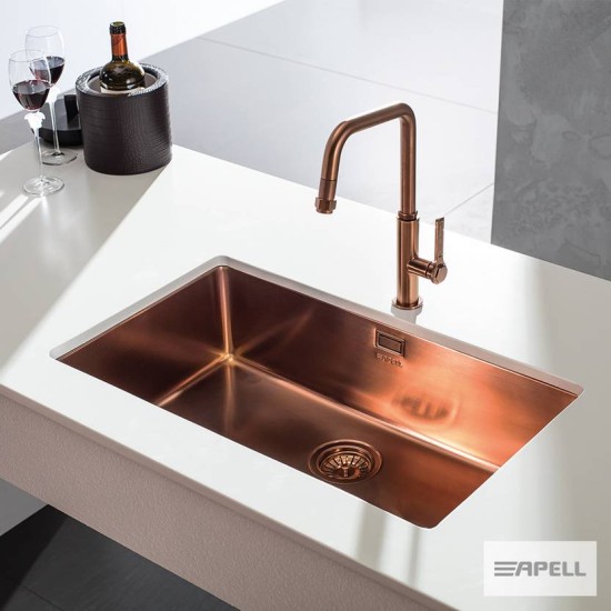 Apell Metamorfosis ,Ανοξείδωτος νεροχύτης υποκαθήμενος 75x44cm PVD Cooper