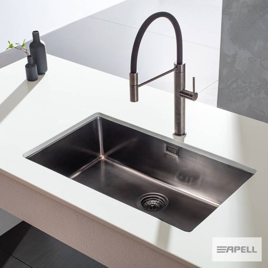 Apell Metamorfosis ,Ανοξείδωτος νεροχύτης υποκαθήμενος 75x44cm PVD Black Brushed Apell Metamorfosis ,Ανοξείδωτος νεροχύτης υποκαθήμενος 75x44cm PVD Black Brushed