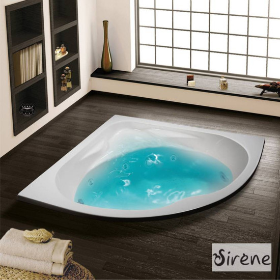 Sirene Modena 120x120cm, Γωνιακή Μπανιέρα Λευκή