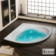 Sirene Modena 130x130cm, Γωνιακή Μπανιέρα Υδρομασαζ 0,88hp, Λευκή