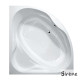 Sirene Modena 130x130cm, Γωνιακή Μπανιέρα Υδρομασαζ 0,88hp, Λευκή