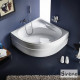 Sirene Modena 130x130cm, Γωνιακή Μπανιέρα Υδρομασαζ 0,88hp, Λευκή
