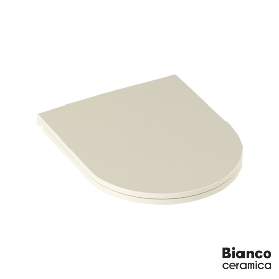 Bianco Ceramica Κάλυμμα λεκάνης Slim Soft-close από βακελίτη γρήγορης απασφάλισης Ivory Matt