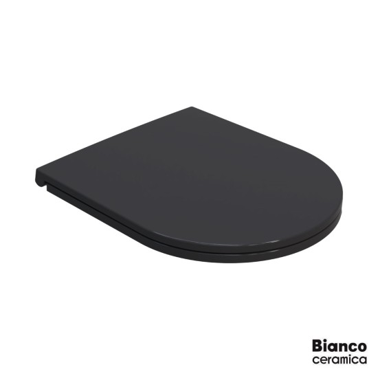 Bianco Ceramica Κάλυμμα Λεκάνης Black Matt/Chrome