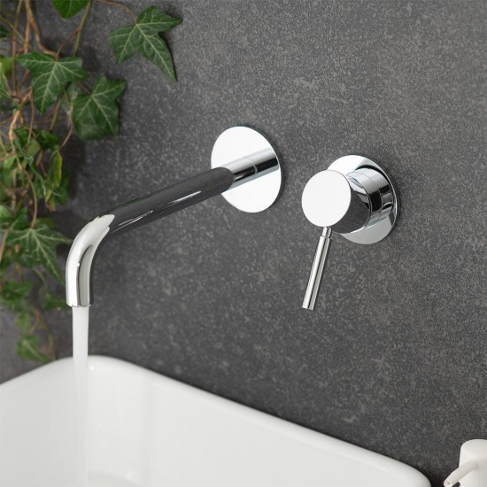 Vado Origins, Επίτοιχη Μπαταρία Νιπτήρος (Εκροή 18cm), Χρωμέ