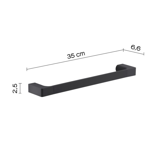 Gedy Pirenei, Επίτοιχη Πετσετοθήκη 35cm, Black Matt