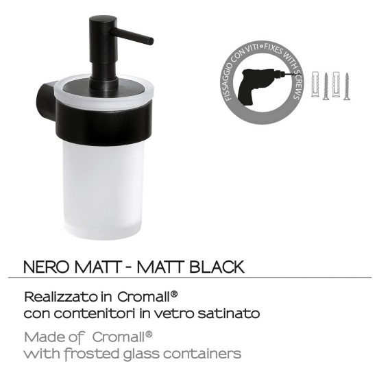 Gedy Pirenei, Επίτοιχο Dispenser, Black Matt