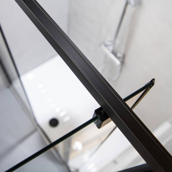 Devon Primus Plus (Pivot - Infill) 120, Clear, Clean Glass. Black Mat