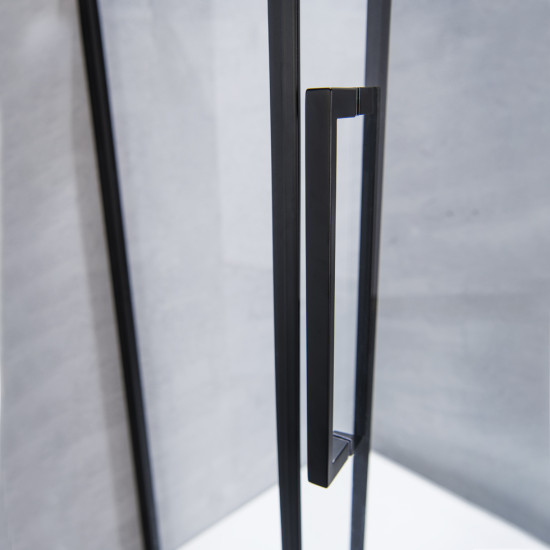Devon Primus Plus (Pivot - Infill) 120, Clear, Clean Glass. Black Mat
