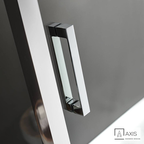 Axis Quadrant 90 (87-89cm), Διαχωριστικό ντουζιέρας ημικυκλικό, Χρωμέ Clean Glass.