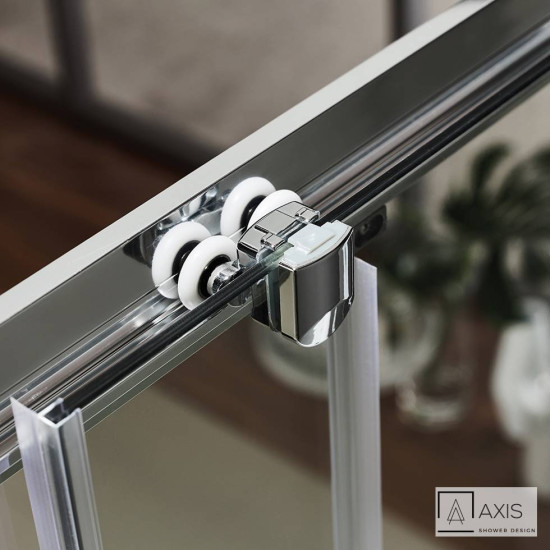 Axis Quadrant 90 (87-89cm), Διαχωριστικό ντουζιέρας ημικυκλικό, Χρωμέ Clean Glass.