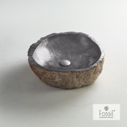 Fossil Νιπτήρας επιτραπέζιος RIVERSTONE VERO από φυσική πέτρα, διάσταση Φ30-40 - ύψος 15cm