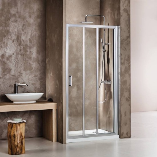 Axis Triple Slider 140 (137-141cm) Chrome, Clean Glass