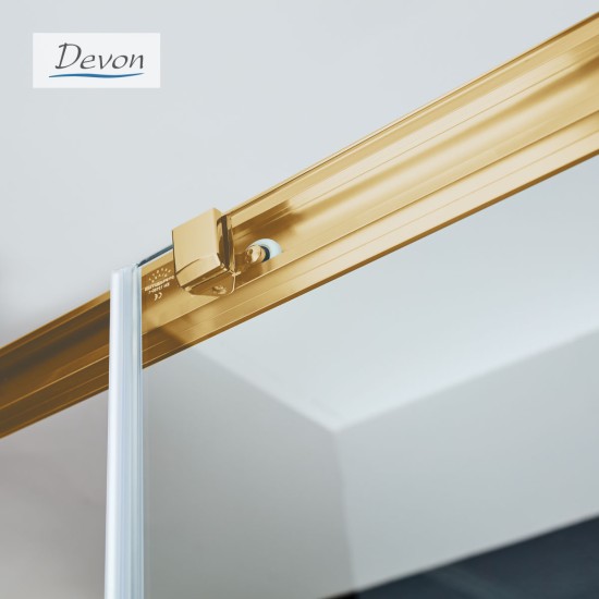 Devon Noxx Slider, Διαχωριστικό 100cm, Clean Glass, Gold Brushed PVD Devon Noxx Slider, Διαχωριστικό 100cm, Clean Glass, Gold Brushed PVD