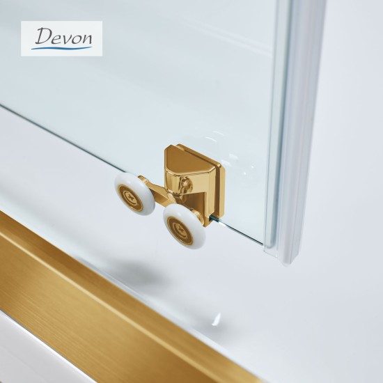 Devon Noxx Slider, Διαχωριστικό 120cm, Clean Glass, Gold Brushed PVD Devon Noxx Slider, Διαχωριστικό 120cm, Clean Glass, Gold Brushed PVD