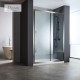 Devon Noxx Slider, Διαχωριστικό 140cm, Clean Glass, Black Brushed PVD
