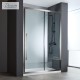 Devon Noxx Slider, Διαχωριστικό 160cm, Clean Glass, Black Brushed PVD