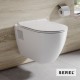 Serel Smart, Επίτοιχη Λεκάνη 52cm Rimless, με Κάλυμμα Βακελίτη Slim, Soft Close, Λευκή