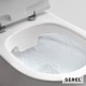 Serel Smart, Επίτοιχη Λεκάνη 52cm Rimless, με Κάλυμμα Βακελίτη Slim, Soft Close, Λευκή
