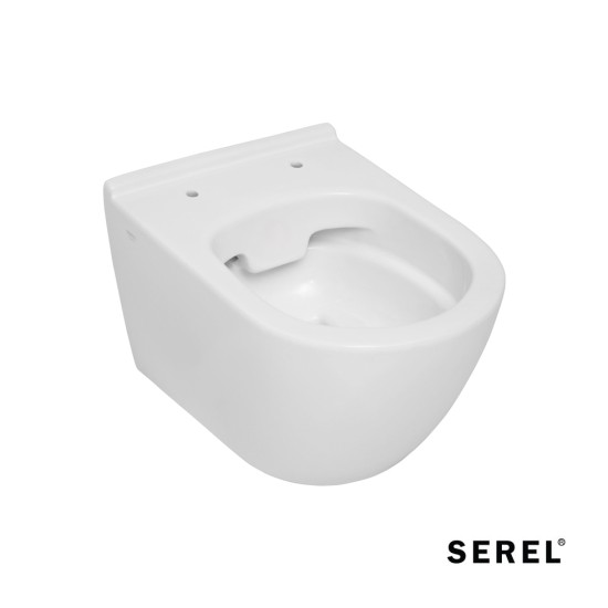 Serel Smart 36 Επίτοιχη Λεκάνη Rimless με Κάλυμμα 9001SC Slim Soft-Close White