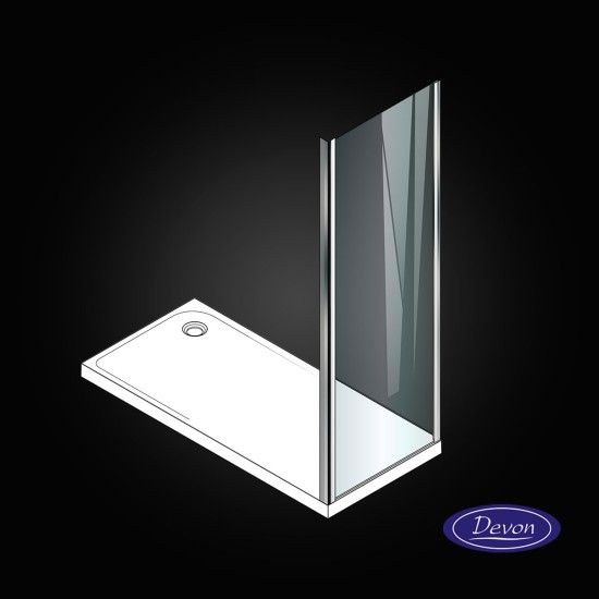 Devon Primus Plus Side Panel, Σταθερό Πάνελ 87-89cm, Υψος 185cm, Χρωμέ