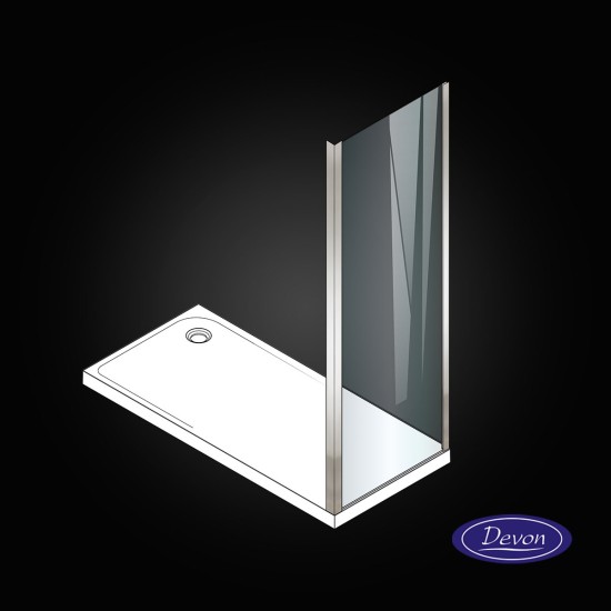 Devon Noxx Side Panel Inox Brushed Pvd, Clean Glass 77-79cm