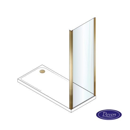 Devon Noxx Side Panel Clean Glass, Gold Brushed Pvd