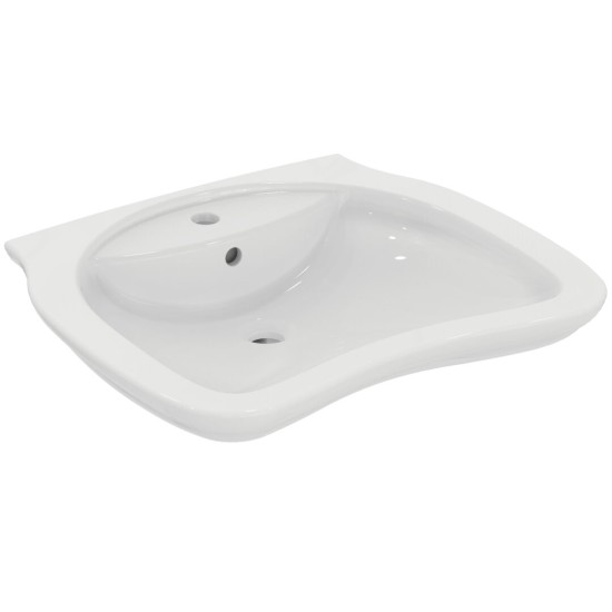 Ideal Standard Maia, Νιπτήρας ΑΜΕΑ 65x55x15,5, με 1 Οπή και Υπερχείλιση, Λευκός