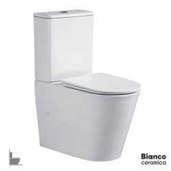 Bianco Ceramica Versa 63 Λεκάνη ΧΠ Π/Σ Rimless με Καζανάκι – Μηχανισμό και Κάλυμμα 9620SC White