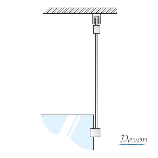 Devon Iwis Βραχίονας Οροφής 100cm, Chrome