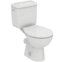 Ideal Standard Alpha, Λεκάνη Χ/Π, Καζανάκι με Μηχανισμό 2 Λειτουργιών και Απλό Κάθισμα