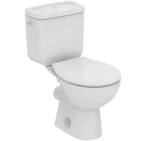 Ideal Standard Alpha, Λεκάνη Χ/Π, Καζανάκι με Μηχανισμό 2 Λειτουργιών και Απλό Κάθισμα