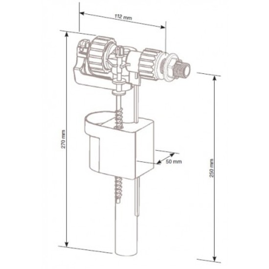 Ideal Standard Βαλβίδα Εισαγωγής (Φλοτέρ) Για Εντοιχιζόμενο Καζανάκι Ideal Standard Βαλβίδα Εισαγωγής (Φλοτέρ) Για Εντοιχιζόμενο Καζανάκι